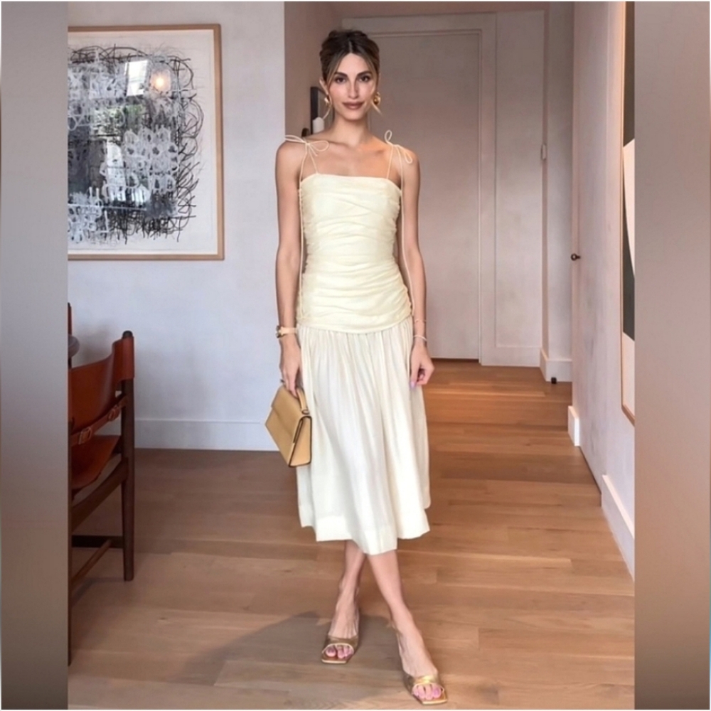 Zara Draped Midi Dress Size S - Picture 8 of 16